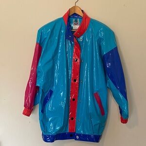 Rare 90s vintage vinyl rain jacket